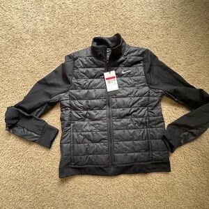Nike Jacket Women Large Black Therma-FIT Running Full Zip Thermal Puffer DD6061